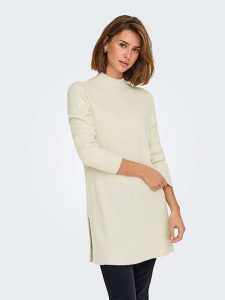 ONLY Sweter w kolorze kremowym rozmiar: XL. Brązowe swetry oversize ONLY, xl, bez wzorów, ze splotem, bez ramiączek. Za 92,21 zł.