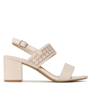 Sandały Clara Barson. Brązowe sandały Clara Barson, bez wzorów, bez obcasa, na słupku, bez zapięcia. Za 119,99 zł.