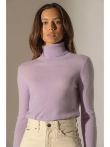 Perfect Cashmere Kaszmirowy golf "Ashley" w kolorze fioletowym rozmiar: XL. Różowe golfy Perfect Cashmere, bez wzorów, z kaszmiru. Za 202,03 zł.