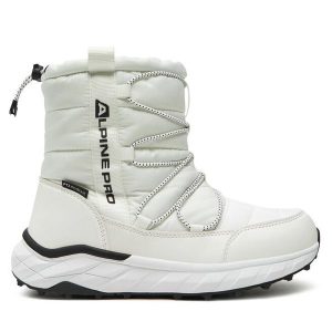 Śniegowce Alpine Pro. Białe buty zimowe Alpine Pro, bez obcasa, bez zapięcia. Za 399,99 zł.