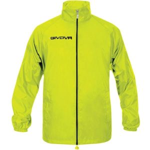 Kurtka Givova Rain Basico Fluo pomarańczowa. Żółte kurtki Givova, xs, bez wzorów, bez kaptura. Za 50,00 zł.