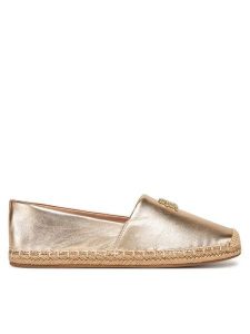 Tommy Hilfiger Espadryle FW0FW08652 Złoty. Żółte espadryle TOMMY HILFIGER, bez wzorów, ze skóry, bez obcasa. Za 289,99 zł.