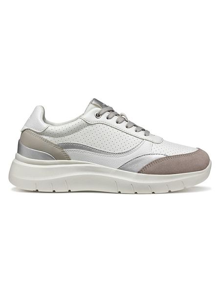Geox Sneakersy "Plummery" w kolorze srebrno-białym rozmiar: 39. Białe trampki Geox, bez wzorów, z materiału, bez zapięcia. Za 192,79 zł.