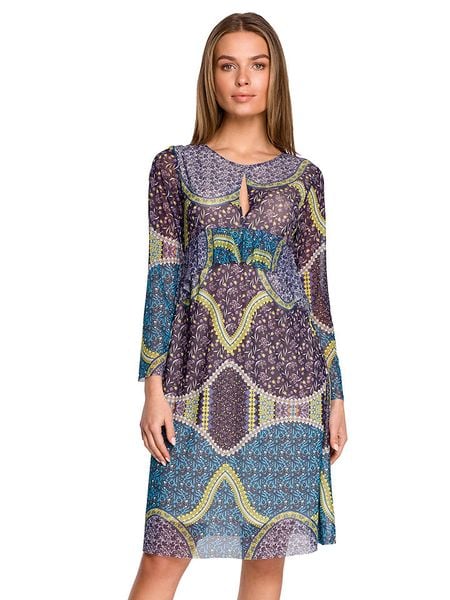 Stylove Sukienka ze wzorem rozmiar: XXL. Sukienki Stylove, xxl, bez wzorów, bez kołnierzyka, bez ramiączek, midi. Za 116,32 zł.