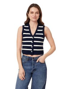 Scotch & Soda Kamizelka dzianinowa w kolorze granatowo-białym rozmiar: XS. Niebieskie kamizelki Scotch & Soda, xs, bez wzorów, z dzianiny, bez kołnierzyka, bez ramiączek, bez kaptura. Za 124,11 zł.