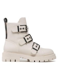 Guess Botki FL7OBI LEA10 Écru. Botki Guess, z aplikacjami, ze skóry, bez obcasa, na płaskiej podeszwie, bez zapięcia. Za 569,99 zł.