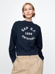 GAP Bluza w kolorze granatowym rozmiar: M. Niebieskie bluzy GAP, m, bez wzorów, z bawełny, bez kaptura. Za 158,10 zł.
