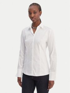 HUGO Koszula 50554568 Biały Slim Fit. Białe koszule Hugo, bez wzorów, z bawełny, bez kołnierzyka, bez ramiączek. Za 429,99 zł.