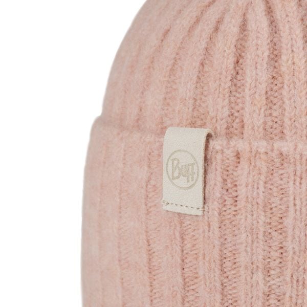 Czapka BUFF KNITTED BEANIE NILAH PEACH BEIGE. Brązowe czapki Buff, bez wzorów, z elastanu. Za 138,59 zł.