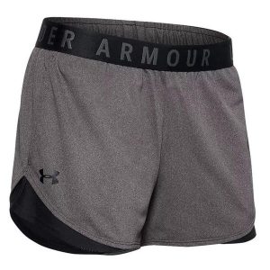 Krótkie spodenki dla kobiet Under Armour PLAY UP SHORT 3.0. Szare spodenki sportowe Under Armour, xl, bez wzorów, na fitness i siłownię. Za 79,99 zł.