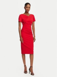 Rinascimento Sukienka koktajlowa CFC0129420003 Czerwony Slim Fit. Czerwone sukienki Rinascimento, xl, bez wzorów, z syntetyku, wizytowe, bez kołnierzyka, bez ramiączek. Za 609,99 zł.