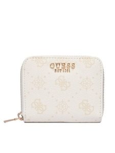 Guess Portfel Emelie Logo SWGP99 28137 Kremowy. Białe portfele Guess, z aplikacjami, ze skóry. Za 192,99 zł.