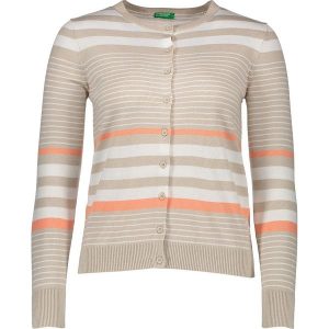 Kardigan w kolorze beżowym. Kardigany marki Benetton. W wyprzedaży za 52,95 zł.