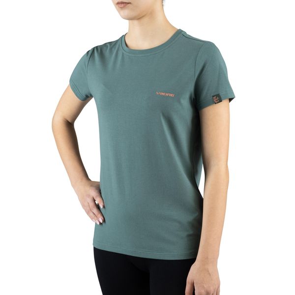 T-shirt damski VIKING Harvi Bamboo. Niebieskie t-shirty Viking, m, bez wzorów, bez kołnierzyka, bez ramiączek. Za 107,59 zł.