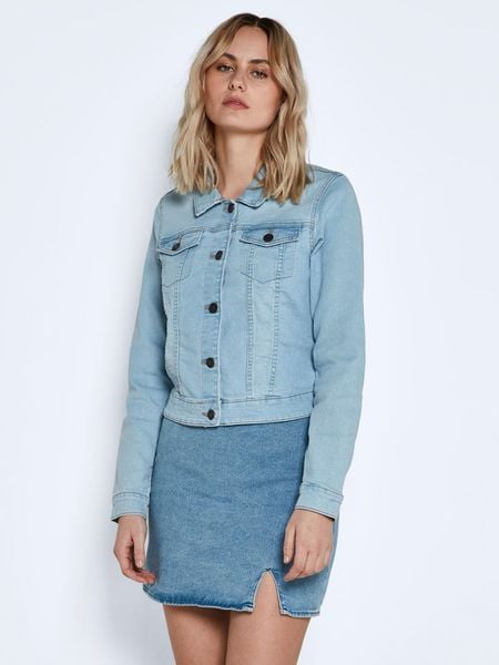 Noisy may Kurtka dżinsowa "Nmdebra" w kolorze błękitnym rozmiar: L. Niebieskie kurtki Noisy may, l, bez wzorów, bez kaptura. Za 115,45 zł.