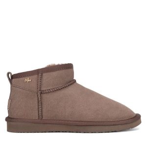 Śniegowce MEXX. Brązowe buty zimowe Mexx, bez obcasa, bez zapięcia. Za 299,99 zł.