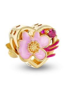 CHARM'S Pozłacany charms z cyrkoniami rozmiar: onesize. Różowe zawieszki CHARM'S, z cyrkonią, pozłacane. Za 131,74 zł.