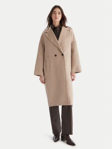 ViCOLO Płaszcz wełniany TF0003 Beżowy Regular Fit. Brązowe płaszcze ViCOLO, na zimę, s, bez wzorów, z syntetyku, bez kaptura. Za 869,99 zł.