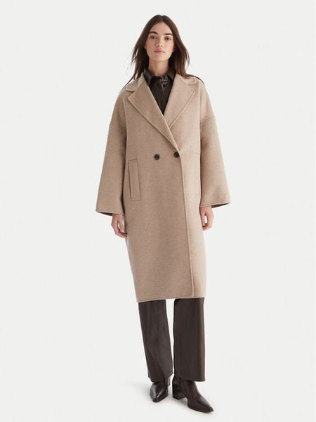 ViCOLO Płaszcz wełniany TF0003 Beżowy Regular Fit. Brązowe płaszcze ViCOLO, na zimę, s, bez wzorów, z syntetyku, bez kaptura. Za 869,99 zł.