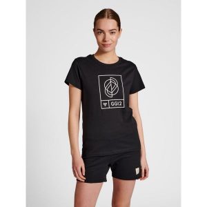 Koszulka do piłki ręcznej damska Hummel S/S. Czarne bluzki Hummel, s, bez wzorów, sportowe, bez kołnierzyka, bez ramiączek. Za 126,50 zł.