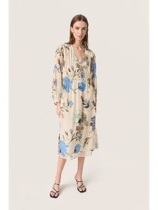 Soaked in Luxury Sukienka w kolorze beżowym rozmiar: L. Brązowe sukienki Soaked in Luxury, na co dzień, l, bez wzorów, bez kołnierzyka, bez ramiączek, midi, proste. Za 165,99 zł.