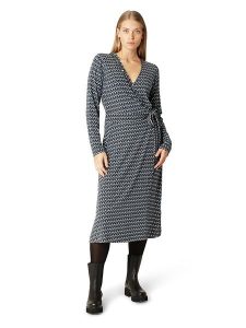 Ilse Jacobsen Sukienka "Elisa Harlekin" w kolorze niebieskim rozmiar: L. Niebieskie sukienki Ilse Jacobsen, na imprezę, l, bez wzorów, z tkaniny, klasyczne, bez kołnierzyka, bez ramiączek, midi, kopertowe. Za 165,99 zł.