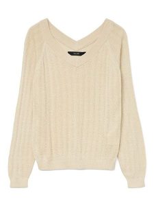 Vero Moda Sweter w kolorze beżowym rozmiar: L. Brązowe swetry oversize Vero Moda, l, bez wzorów, bez ramiączek. Za 118,56 zł.