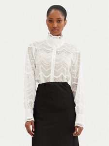 Bruuns Bazaar Koszula Vinika BBW4243 Biały Regular Fit. Białe koszule Bruuns Bazaar, bez wzorów, z lyocellu, bez kołnierzyka, bez ramiączek. Za 379,99 zł.