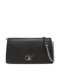 Calvin Klein Torebka Re-Lock Mini Conv LV04F3103G Czarny. Czarne torebki klasyczne Calvin Klein, bez wzorów, ze skóry, bez dodatków. Za 319,99 zł.