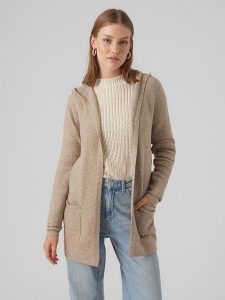 Vero Moda Kardigan w kolorze beżowym rozmiar: XXL. Brązowe kardigany Vero Moda, z materiału. Za 65,85 zł.