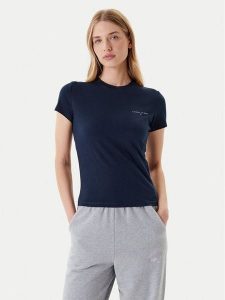 Tommy Jeans T-Shirt Linear DW0DW21164 Granatowy Slim Fit. Niebieskie t-shirty Tommy Jeans, xl, bez wzorów, z bawełny, bez kołnierzyka, bez ramiączek. Za 89,99 zł.