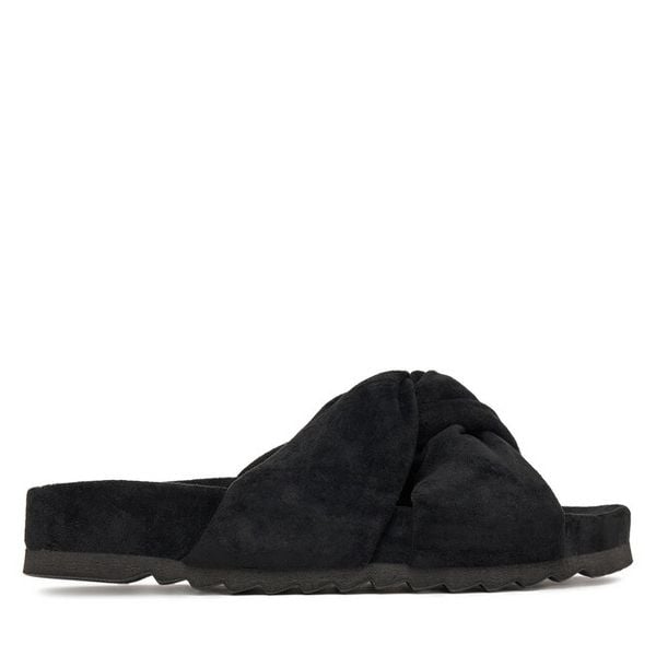 Klapki DeeZee. Czarne klapki DeeZee, bez wzorów, bez obcasa. Za 83,99 zł.