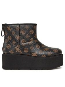 Guess Botki Jillan FL8JAL FAL10 Brązowy. Brązowe botki Guess, z aplikacjami, ze skóry, bez obcasa, na płaskiej podeszwie, bez zapięcia. Za 379,99 zł.