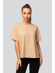 Spaio Koszulka "Urban" w kolorze beżowym rozmiar: L. Brązowe bluzki Spaio, l, bez wzorów, z bawełny, bez kołnierzyka, bez ramiączek. Za 82,99 zł.