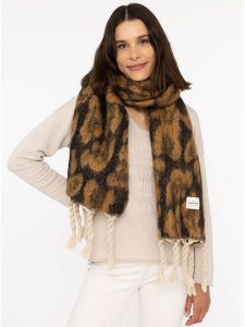 Zwillingsherz Szal "Leo & Tassel" w kolorze jasnobrązowym - 224 x 42 cm rozmiar: onesize. Brązowe szaliki Zwillingsherz, bez wzorów, z materiału. Za 114,17 zł.
