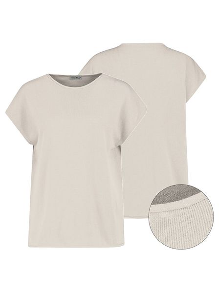 Sublevel Koszulka w kolorze kremowym rozmiar: L/XL. Brązowe bluzki Sublevel, l, bez wzorów, ze splotem, bez kołnierzyka, bez ramiączek. Za 87,40 zł.