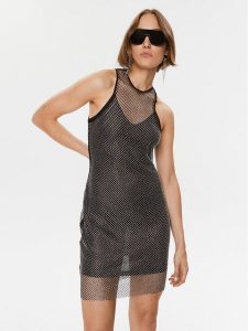 Hugo Sukienka koktajlowa Karuki-1_Bp 50508896 Czarny Regular Fit. Czarne sukienki Hugo, bez wzorów, z syntetyku, wizytowe, bez kołnierzyka, bez ramiączek. Za 699,99 zł.