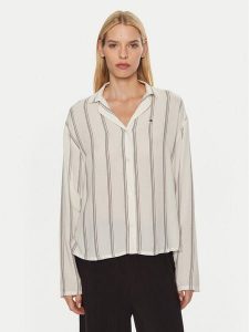 Tommy Hilfiger Koszulka piżamowa UW0UW05614 Écru Relaxed Fit. Koszule nocne TOMMY HILFIGER, bez wzorów, z wiskozy, bez ramiączek. Za 139,99 zł.