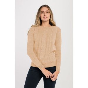 Sweter w kolorze beżowym. Długie swetry marki Jimmy Sanders. W wyprzedaży za 119,95 zł.