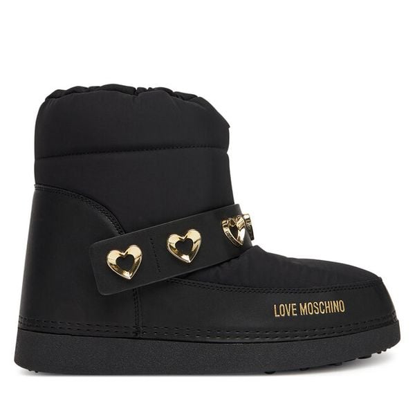 Śniegowce LOVE MOSCHINO. Czarne buty zimowe LOVE MOSCHINO, bez obcasa, bez zapięcia. Za 599,99 zł.