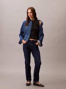 CALVIN KLEIN JEANS Dżinsy - Slim fit - w kolorze granatowym rozmiar: W25/L32. Niebieskie jeansy Calvin Klein Jeans, z aplikacjami, z jeansu. Za 284,15 zł.