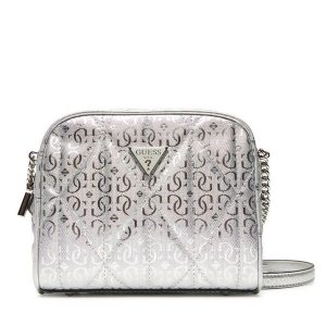 Torebka Guess. Szare listonoszki Guess, z aplikacjami, bez dodatków. Za 349,99 zł.