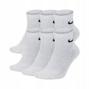 Skarpety Za Kostkę Unisex Dla Dorosłych (zestaw 6 Sztuk). Białe skarpetki Nike, bez wzorów. Za 143,99 zł.