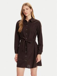 Vero Moda Sukienka koszulowa Elly 10334288 Brązowy Regular Fit. Brązowe kombinezony Vero Moda, xs, bez wzorów, z syntetyku, bez kołnierzyka, bez ramiączek. Za 179,99 zł.