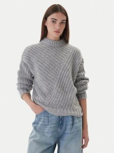 Mustang Sweter Erin 1016786 Szary Relaxed Fit. Szare swetry klasyczne Mustang, xs, z syntetyku, bez kołnierzyka. Za 349,99 zł.