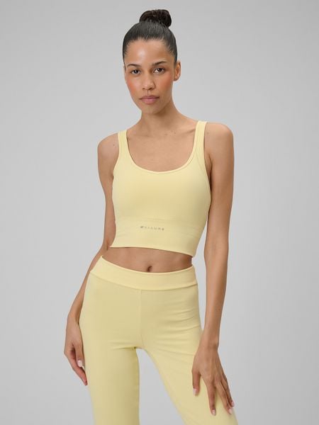 4F Biustonosz do jogi z niskim wsparciem damski - żółty M. Żółte biustonosze 4f, bez wzorów. Za 119,99 zł.