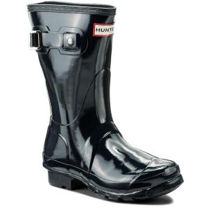 Kalosze Hunter. Czarne kalosze Hunter, bez wzorów. Za 349,99 zł.