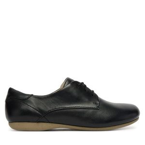 Półbuty Josef Seibel. Czarne półbuty Josef Seibel, bez wzorów, bez obcasa, na płaskiej podeszwie, bez zapięcia. Za 409,99 zł.