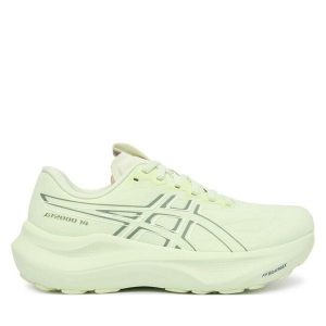 Buty do biegania Asics. Zielone buty sportowe ASICS, bez wzorów, bez zapięcia, do biegania. Za 499,99 zł.