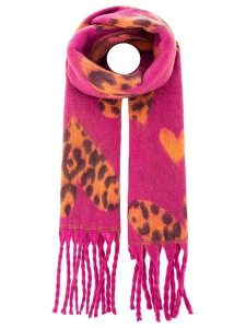 Zwillingsherz Szal "Heart Leo" w kolorze różowym - 220 x 40 cm rozmiar: onesize. Różowe szaliki Zwillingsherz, bez wzorów, z materiału. Za 90,95 zł.